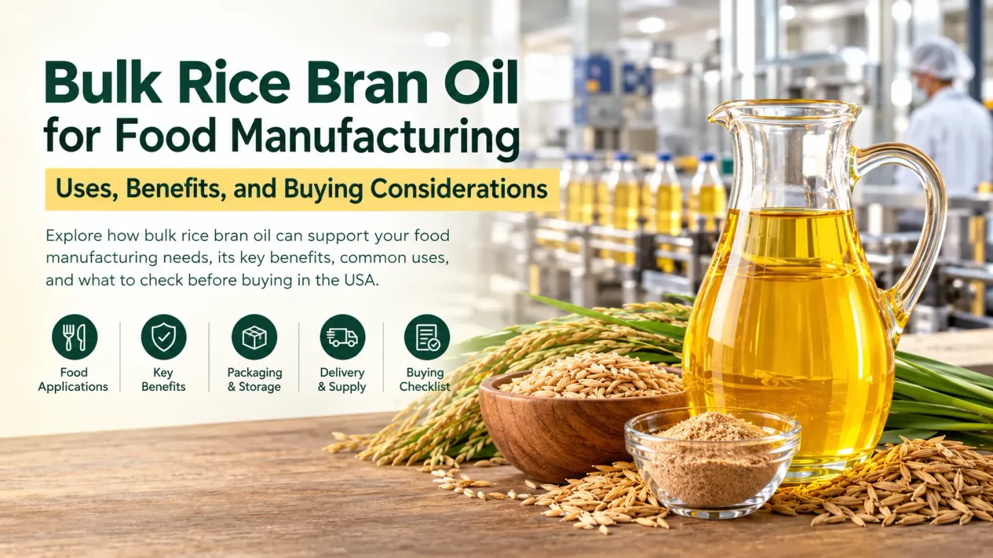 Bulk Rice Bran Oil for Food Manufacturing